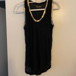Zadig & Voltaire black/gold womens tank, medium